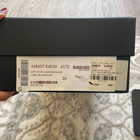 Authentic Gucci Softy Velvet Loafers Cobalt Blue size 36 - Picture 13 of 14